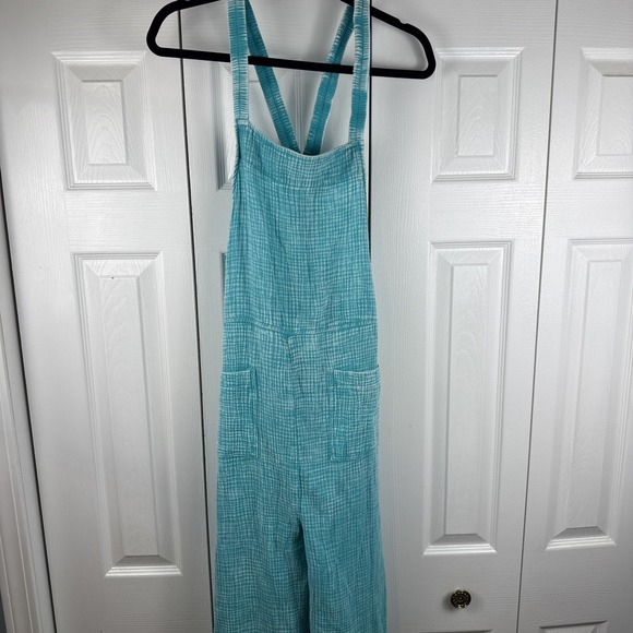 Zenana Outfitters Pants - Zenana Kelly Green Washed Double Gauze Wide Leg Overalls Size Medium NWOT BOHO